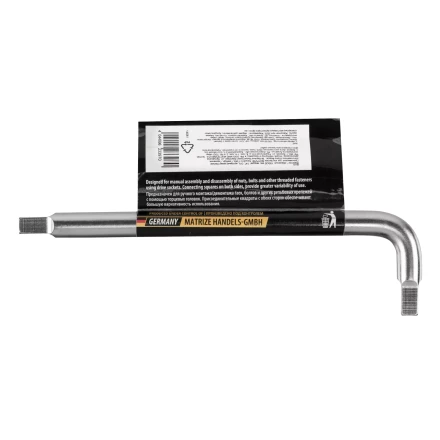 Вороток Г-образный, 150*40 мм, квадрат 1/4", CrV, матовый хром Denzel 14061 купить в Нижневартовске