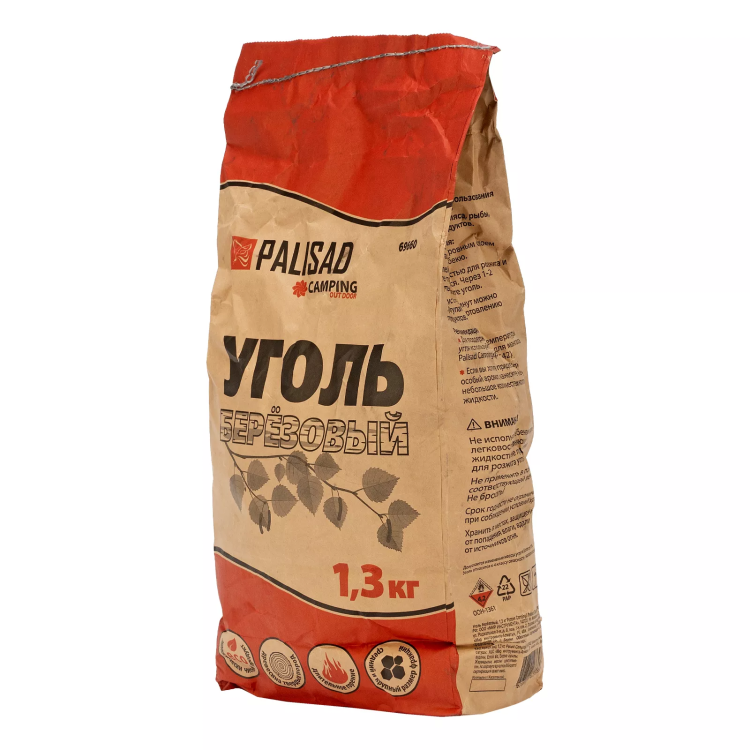 Уголь берёзовый, 1.3 кг Россия Camping Palisad 69660 купить в Нижневартовске