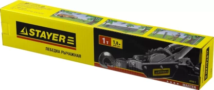 Лебедка STAYER "MAXPull" рычажная, тросовая, 1т/1,8м 4310-1 купить в Нижневартовске