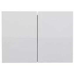 Выключатель СВЕТОЗАР &quot;ЭФФЕКТ&quot; двухклавишный, без вставки и рамки, цвет светло-серый металлик, 10A/~250B SV-54434-SM