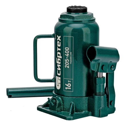 Домкрат гидравлический бутылочный Сибртех 50808, 16 т, 205-400 мм купить в Нижневартовске