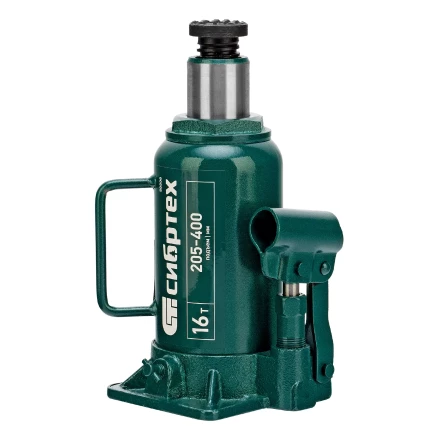 Домкрат гидравлический бутылочный Сибртех 50808, 16 т, 205-400 мм купить в Нижневартовске