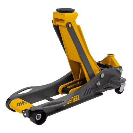 Домкрат гидравлический подкатной Denzel 51251, 3,8 т, 110-580 мм, быстрый подъем, низкий подхват, проф. купить в Нижневартовске