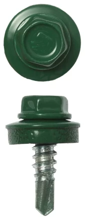 Саморезы ЗУБР "ПРОФЕССИОНАЛ" окраш., RAL 6002 зелен. лист, для крепл. кров. матер. к металл. констр., 5.5x19мм, 2500шт 4-300310-55-019-6002 купить в Нижневартовске