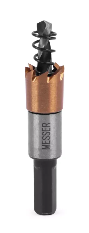 HSS-TiN коронка MESSER  16мм с центр. сверлом и толкающей пружиной для  лист. материала  до 2 мм ц/х купить в Нижневартовске
