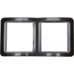 Панель СВЕТОЗАР "ГАММА" накладная, вертикальная, цвет темно-серый металлик, 2 гнезда SV-54147-DM