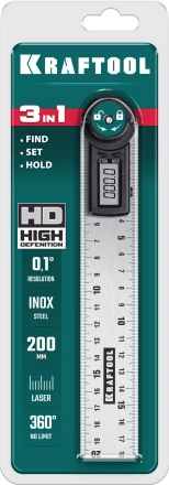 Транспортир-угломер ЗУБР из нержавеющей стали, многофункциональный, нониусный 34682 купить в Нижневартовске