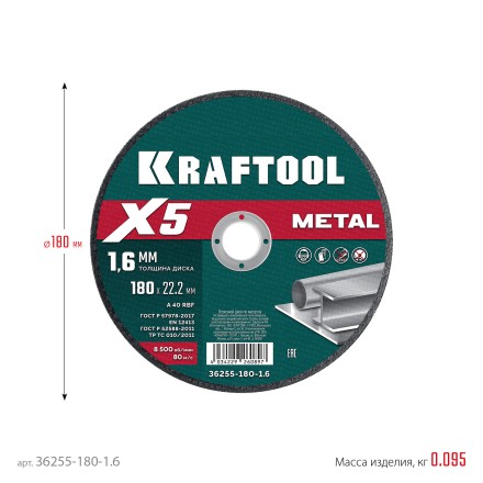 Круги отрезные абразивные, по металлу 36255-180-1.6 купить в Нижневартовске