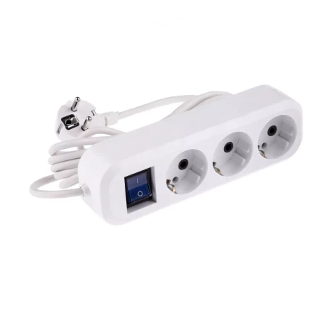 Удлинитель бытовой с заземлением и выключателем 3 м 3 розетки 10 A серия УХз10 Denzel 95971 купить в Нижневартовске