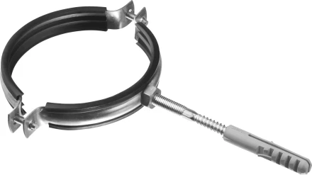ЗУБР "МАСТЕР". Хомут трубный с гайкой, оцинкованный, в комплекте с сантехнической шпилькой и дюбелем, 4", 1шт 37866-108-116 купить в Нижневартовске
