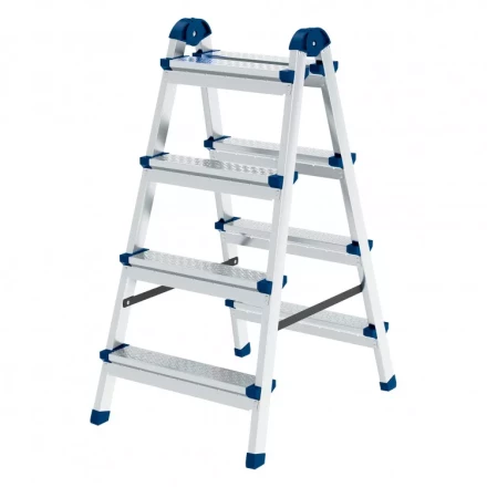 Стремянка двухсторонняя 4 ступени сталь профиль стальные ступени Сибртех 97984 купить в Нижневартовске