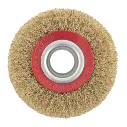 Щетка для точила 125 мм посадка 20 мм плоская латунированная витая проволока MTX 74659