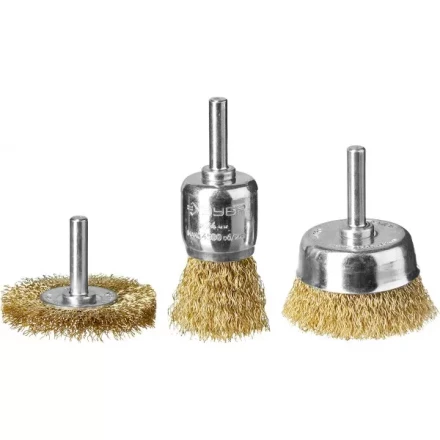 ЗУБР "ПРОФЕССИОНАЛ". Набор щеток для дрели, витая стальная латунированная проволока 0,3мм, 24/50/50мм, 3шт 3530-H3_z02 купить в Нижневартовске
