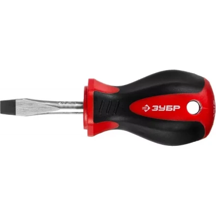 Отвертка ЗУБР "МАСТЕР", "STUBBY" ( бочка ), Cr-v, эргономичная двухкомпонентная рукоятка, SL6,0x38мм 25061-38-6.0_z02 купить в Нижневартовске