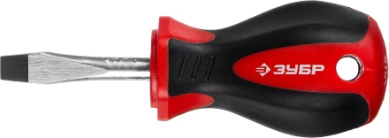 Отвертка ЗУБР "МАСТЕР", "STUBBY" ( бочка ), Cr-v, эргономичная двухкомпонентная рукоятка, SL6,0x38мм 25061-38-6.0_z02 купить в Нижневартовске