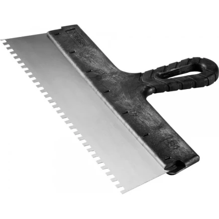 Шпатель ЗУБР "СТАНДАРТ" фасадный, стальное полотно, 350мм, зуб 6х6 10053-35 купить в Нижневартовске