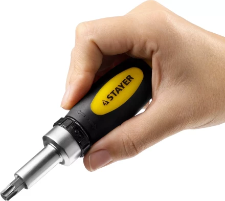 Отвертка реверсивная в наборе с битами, STAYER 2557-H38, Cr-V сталь, 38 предметов 2557-H38 купить в Нижневартовске