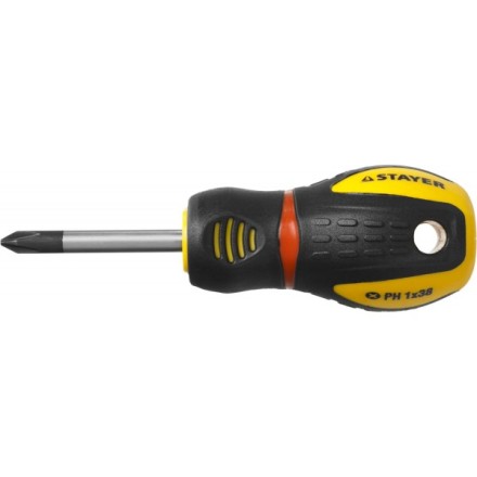 Отвертка STAYER &quot;PROFESSIONAL&quot; &quot;PROTech&quot;, двухкомп рукоятка, намагниченная, Cr-Mo, PH1x38мм 25132-1-38_z02 купить в Нижневартовске