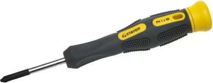Отвертка STAYER "PROFESSIONAL" "MAX-GRIP" для точн работ, Cr-V, двухкомп рукоятка, магнит наконечник, PH №1x40мм 25826-1-040 G купить в Нижневартовске
