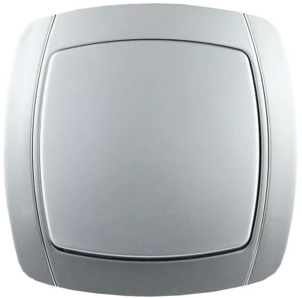 Выключатель СВЕТОЗАР "АКЦЕНТ" одноклавишный в сборе, цвет серебристый металлик, 10А/~250В SV-54230-SM купить в Нижневартовске