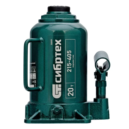 Домкрат гидравлический бутылочный Сибртех 50809, 20 т, 215-405 мм купить в Нижневартовске