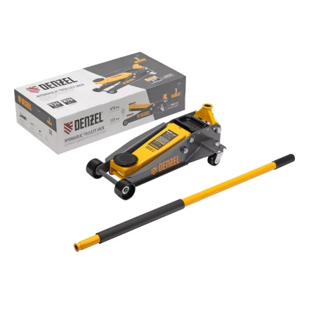 Домкрат гидравлический подкатной Denzel 51260, 3 т, 125-470 мм, быстрый подъем, проф. купить в Нижневартовске
