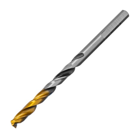 Сверло спиральное по металлу Denzel 5 x 86мм, Р6М5, Golden Tip, многогранная заточка, 718276 купить в Нижневартовске