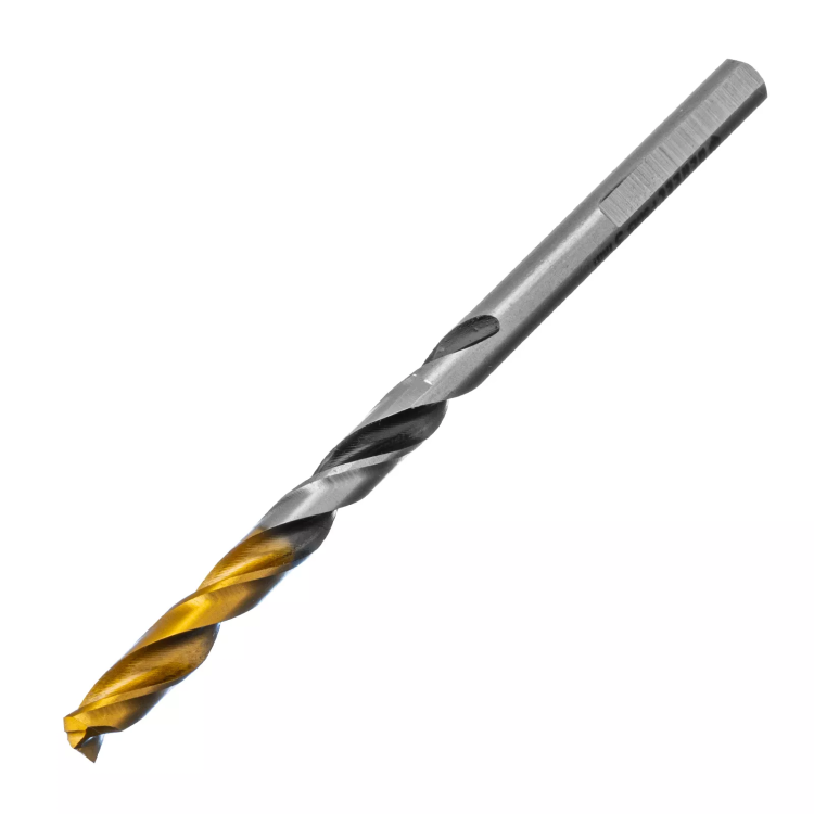 Сверло спиральное по металлу Denzel 5 x 86мм, Р6М5, Golden Tip, многогранная заточка, 718276 купить в Нижневартовске