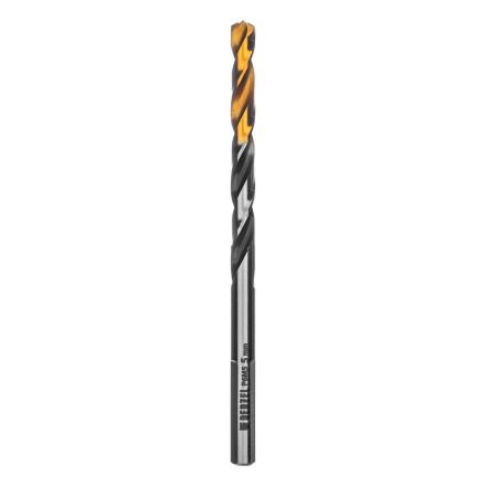 Сверло спиральное по металлу Denzel 5 x 86мм, Р6М5, Golden Tip, многогранная заточка, 718276 купить в Нижневартовске