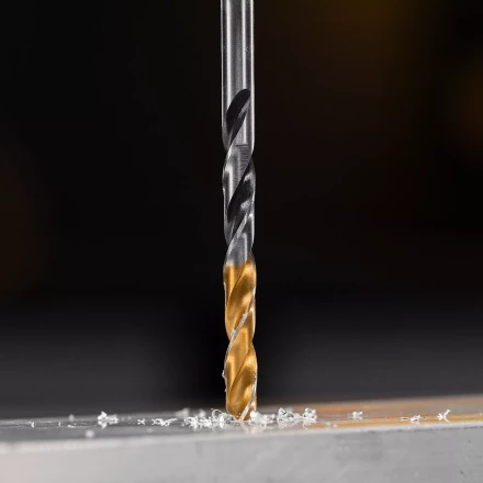 Сверло спиральное по металлу Denzel 5 x 86мм, Р6М5, Golden Tip, многогранная заточка, 718276 купить в Нижневартовске