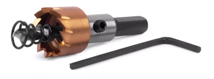 HSS-TiN коронка MESSER  17мм с центр. сверлом и толкающей пружиной для  лист. материала  до 2 мм ц/х купить в Нижневартовске