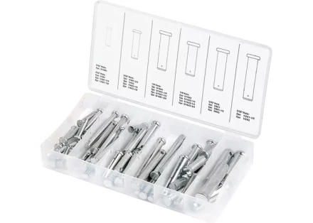 Набор штифтов с головкой и отверстием под шплинт 60 предметов СИБРТЕХ 47612 купить в Нижневартовске