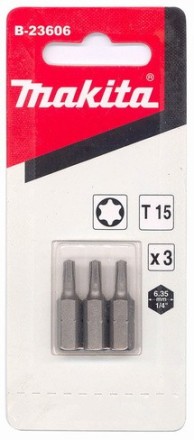 Биты Makita Тоrх Т15 25мм 3шт (B-23606) купить в Нижневартовске