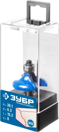 ЗУБР 38.1 x 15 мм, радиус 6.3 мм, фреза кромочная калевочная №8, Профессионал (28710-38.1) купить в Нижневартовске