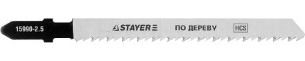 Полотна STAYER &quot;PROFI&quot;, T101B, для эл/лобзика, HCS, по дереву, ДСП, ДВП, EU-хвост., шаг 2,5мм, 75мм, 2шт 15990-2.5_z01 купить в Нижневартовске