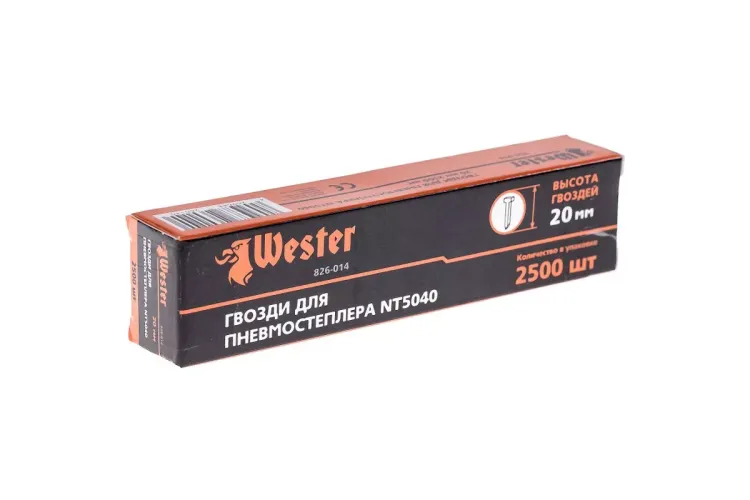 Гвозди для степлера WESTER 826-014 1 х 1.25 х 20 мм 2500 шт. купить в Нижневартовске