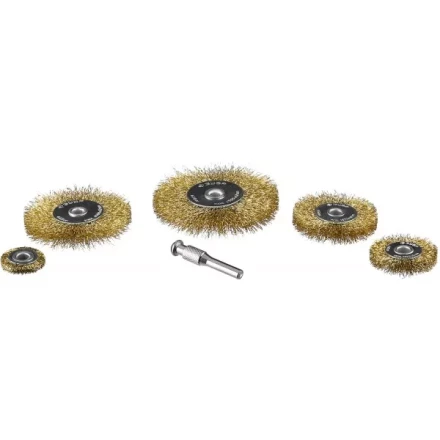 ЗУБР "ПРОФЕССИОНАЛ". Набор щеток дисковых для дрели, витая стальная латунированная проволока 0,3мм, 5 шт 3521-H5_z02 купить в Нижневартовске