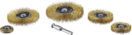 ЗУБР "ПРОФЕССИОНАЛ". Набор щеток дисковых для дрели, витая стальная латунированная проволока 0,3мм, 5 шт 3521-H5_z02 купить в Нижневартовске
