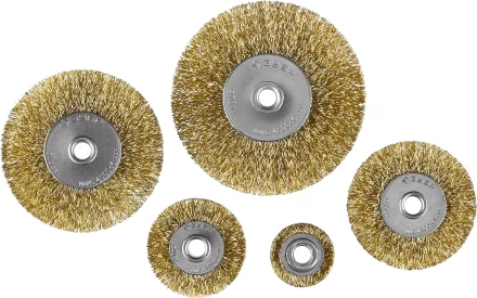 ЗУБР "ПРОФЕССИОНАЛ". Набор щеток дисковых для дрели, витая стальная латунированная проволока 0,3мм, 5 шт 3521-H5_z02 купить в Нижневартовске