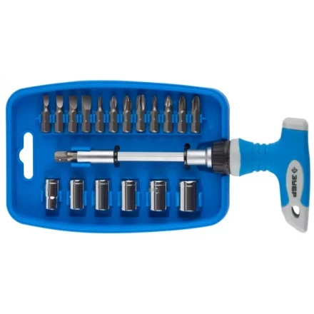 Отвертка ЗУБР "МАСТЕР" реверсивная, пистолетная двухкомпонентная рукоятка, 21 предмет 25411-H21 купить в Нижневартовске