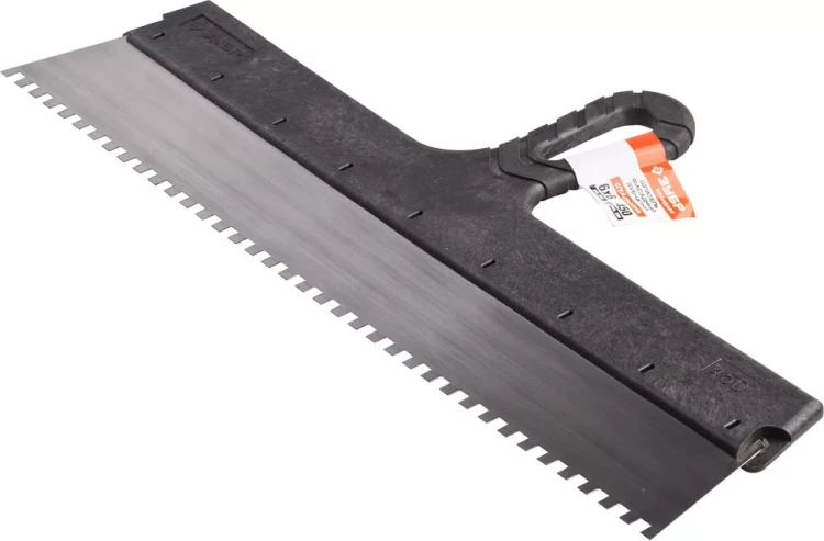 Шпатель ЗУБР "СТАНДАРТ" фасадный, стальное полотно, 450мм, зуб 6х6 10053-45 купить в Нижневартовске