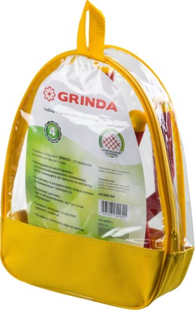 Набор GRINDA: Совок посадочный широкий, совок посадочный узкий, рыхлитель, мотыга-рыхлитель с нейлоновым корпусом, 4 предмета 421360-H4 купить в Нижневартовске