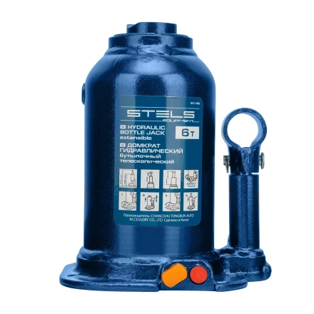 Домкрат гидравлический бутылочный телескопический Stels 51149, 6 т, подъем 180-410 мм 51149 купить в Нижневартовске