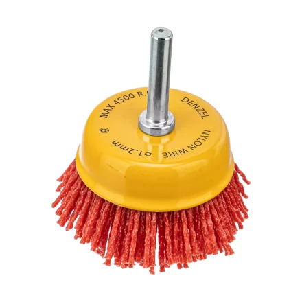 Щетка для дрели Denzel, 65 мм, Чашка, со шпилькой, нейлоновая щетина, 74435 купить в Нижневартовске