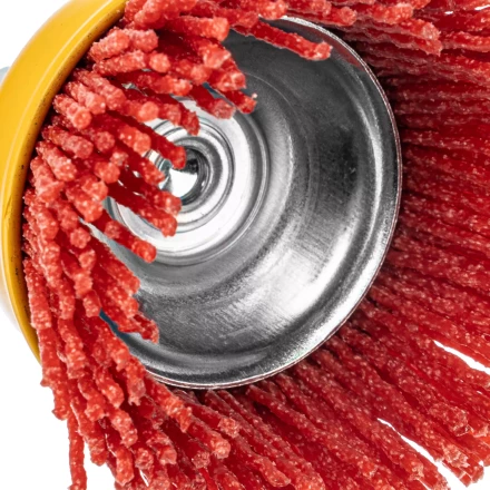 Щетка для дрели Denzel, 65 мм, Чашка, со шпилькой, нейлоновая щетина, 74435 купить в Нижневартовске