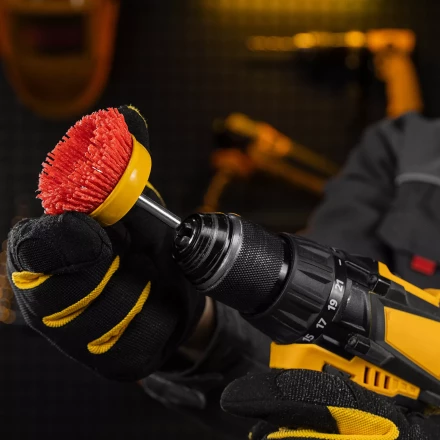 Щетка для дрели Denzel, 65 мм, Чашка, со шпилькой, нейлоновая щетина, 74435 купить в Нижневартовске