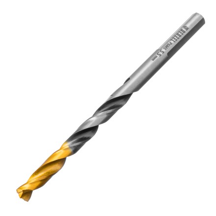 Сверло спиральное по металлу Denzel 5,5 x 93мм, Р6М5, Golden Tip, многогранная заточка, 718277 купить в Нижневартовске