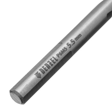 Сверло спиральное по металлу Denzel 5,5 x 93мм, Р6М5, Golden Tip, многогранная заточка, 718277 купить в Нижневартовске