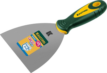 Шпательная лопатка KRAFTOOL с 2-компонент ручк, профилиров нержав полотно, 125мм 10035-125 купить в Нижневартовске