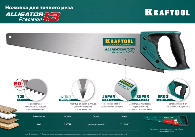 Ножовка по дереву Alligator 15225-50 купить в Нижневартовске
